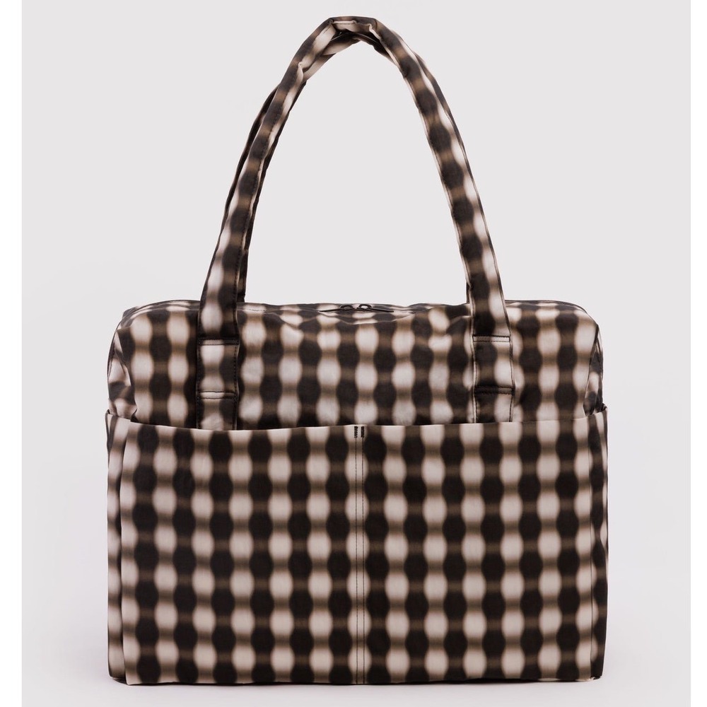 BAGGU Everyday Cloud Bag Unisex OS Blurred Gingham Brown New With Tags